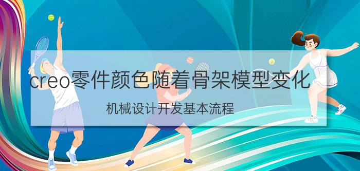 creo零件颜色随着骨架模型变化 机械设计开发基本流程？